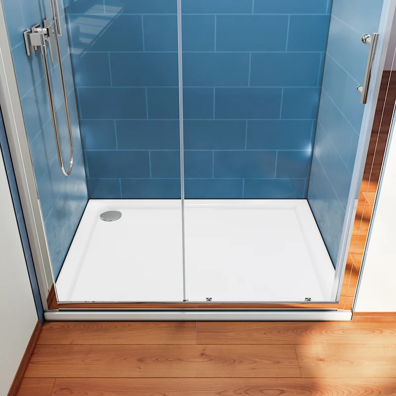 SIRHONA Porte de Douche Coulissante, 100-170cm x 185cm, 5mm verre trempé, installation En Niche