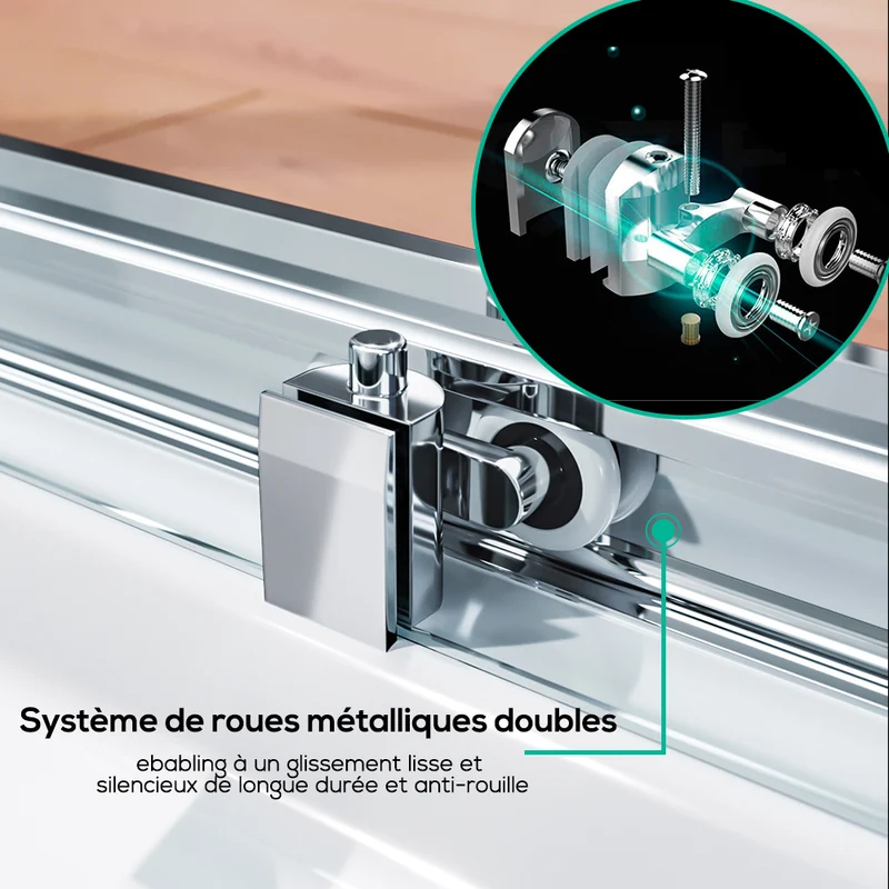 SIRHONA Porte de Douche Coulissante, 100-170cm x 185cm, 5mm verre trempé, installation En Niche