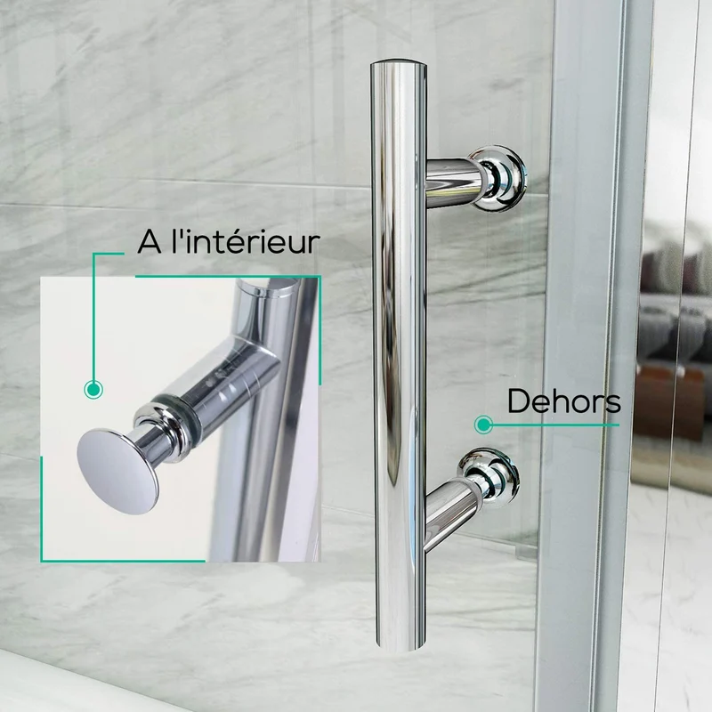 SIRHONA Porte de Douche Coulissante, 100-170cm x 185cm, 5mm verre trempé, installation En Niche