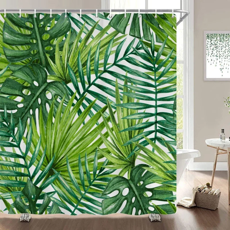 Rideau de douche feuilles de monstera