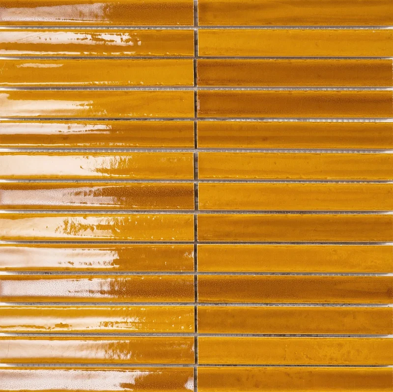 Faïence décorative - Short Stick Crackle Mustard