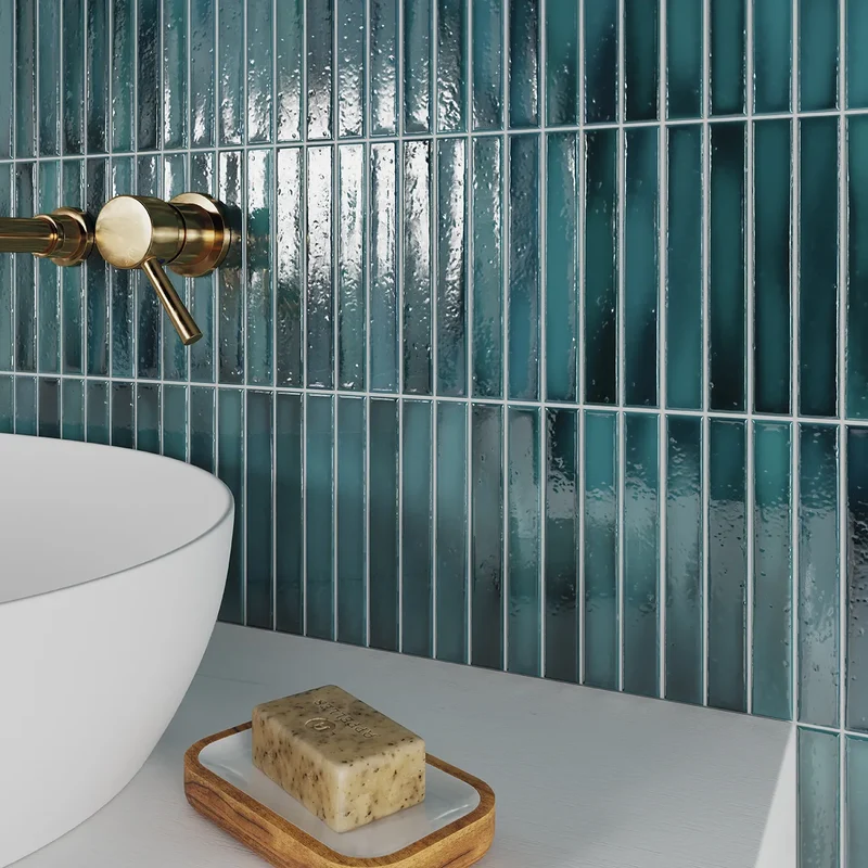 Faïence décorative - Short Stick Crackle Sapphire