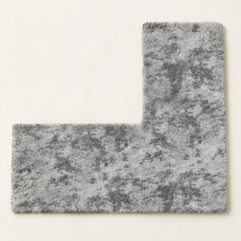 Tapis de Douche d’Angle en L – Absorbant et Antidérapant