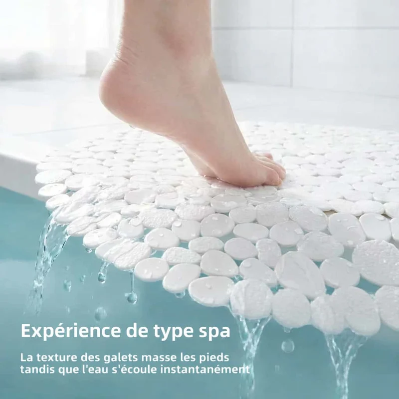 Tapis de Douche Rond – Confort et Sécurité Antidérapante