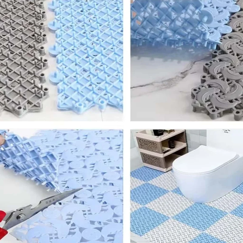 Tapis de Salle de Bain Antidérapant 30 × 30 cm – Dalles Modulables