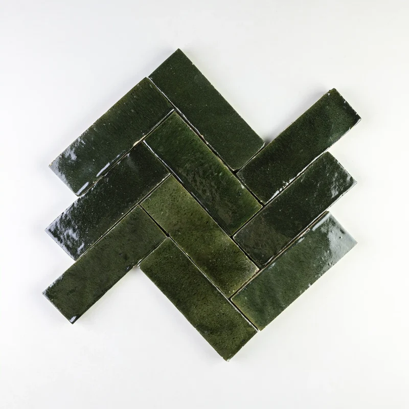 Zellige authentique - Vert Mousse