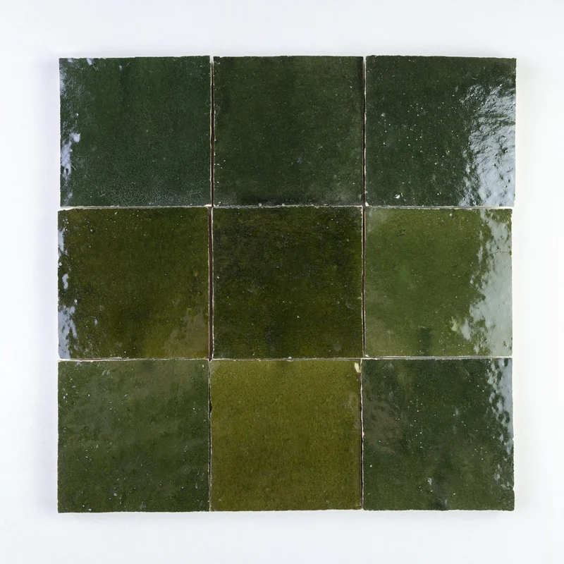 Zellige authentique - Vert Mousse