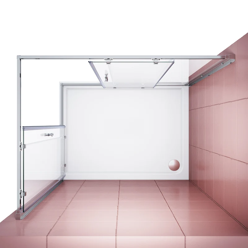 SIRHONA Cabine de douche d'angle avec porte coulissante 80-120 cm hauteur 185cm