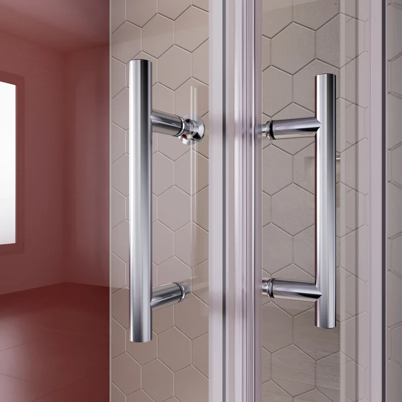 SIRHONA Cabine de douche d'angle avec porte coulissante 80-120 cm hauteur 185cm