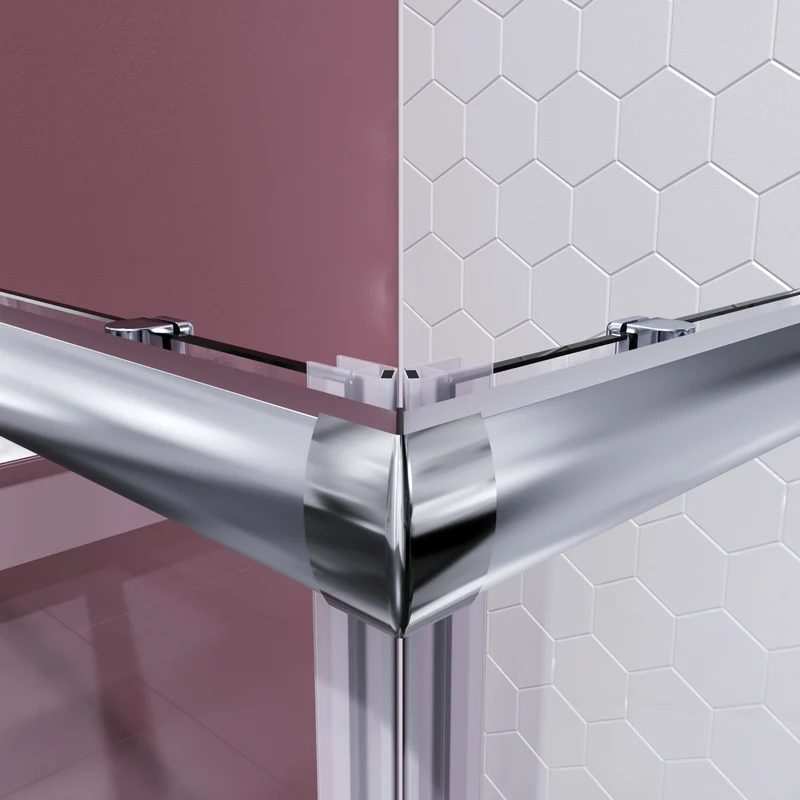 SIRHONA Cabine de douche d'angle avec porte coulissante 80-120 cm hauteur 185cm