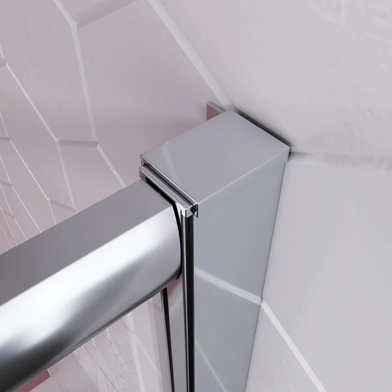 SIRHONA Cabine de douche d'angle avec porte coulissante 80-120 cm hauteur 185cm