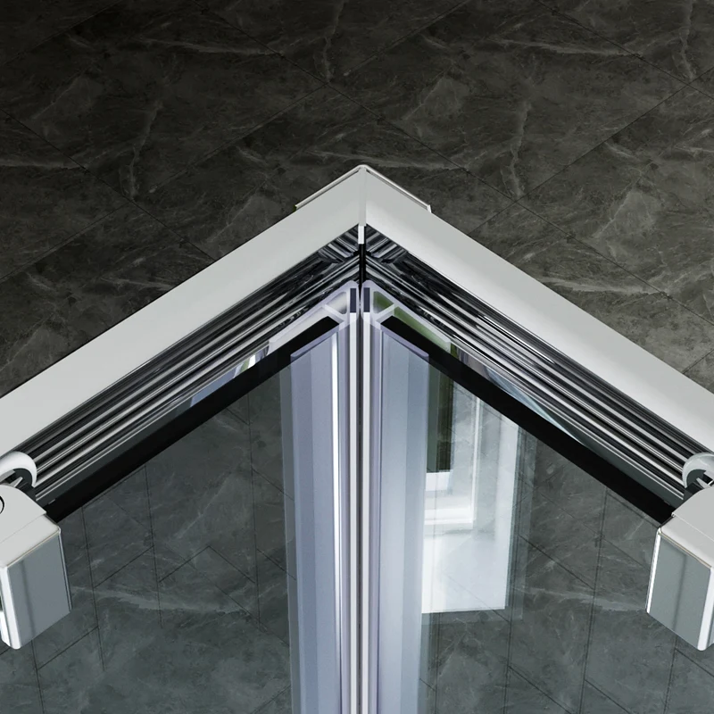 SIRHONA Cabine de douche d'angle avec porte coulissante 80-120 cm hauteur 185cm