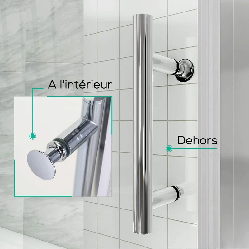 SIRHONA Cabine de douche d'angle avec porte coulissante 80-120 cm hauteur 185cm