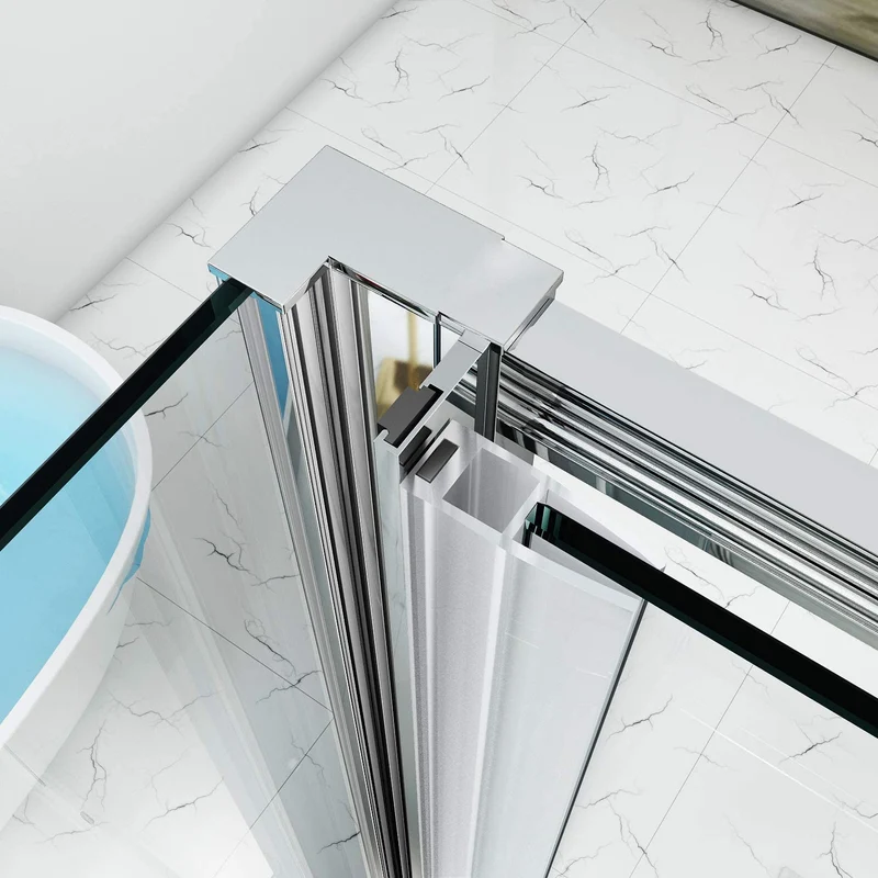 SIRHONA Portes de douche coulissantes Largeur 100-170cm, 76-90 cm avec porte latérale, 5 mm verre trempé