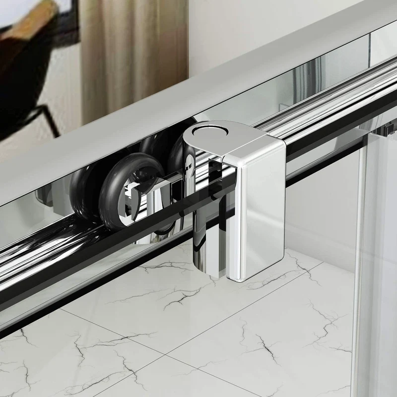 SIRHONA Portes de douche coulissantes Largeur 100-170cm, 76-90 cm avec porte latérale, 5 mm verre trempé