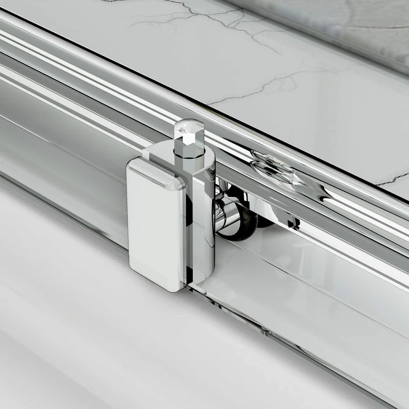 SIRHONA Portes de douche coulissantes Largeur 100-170cm, 76-90 cm avec porte latérale, 5 mm verre trempé