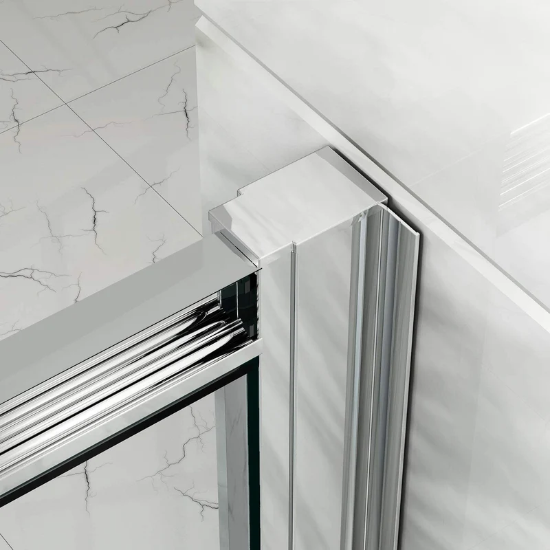 SIRHONA Portes de douche coulissantes Largeur 100-170cm, 76-90 cm avec porte latérale, 5 mm verre trempé