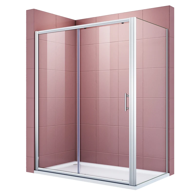 SIRHONA Portes de douche coulissantes Largeur 100-170cm, 76-90 cm avec porte latérale, 5 mm verre trempé