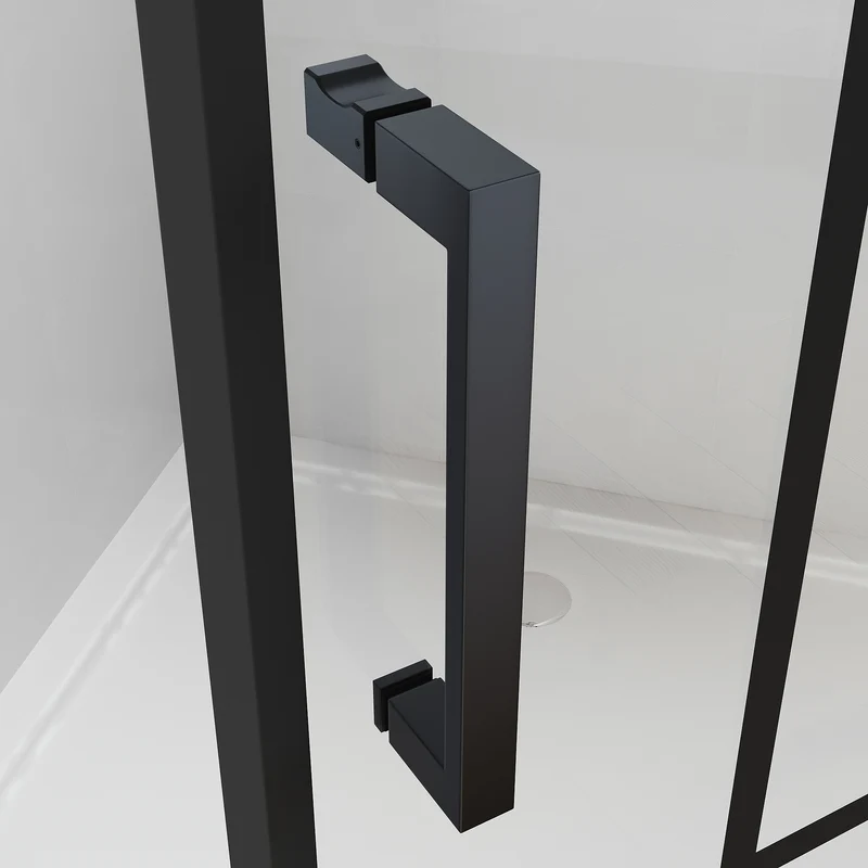 SIRHONA Porte de douche battante rotative 180°, 80 ~100cm x 195cm, verre trempé 5mm