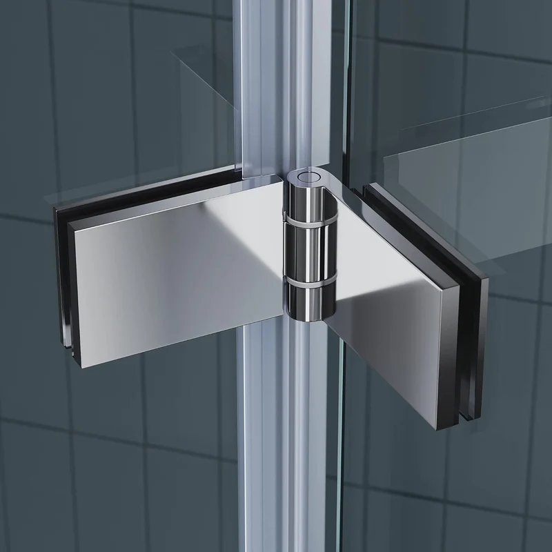 SIRHONA Porte de douche plié en Verre Transparent 6mm Securit 76/80/90x195cm blanc