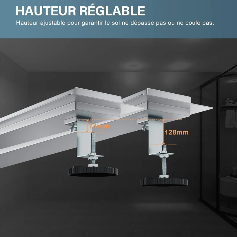 SIRHONA Caniveau Douche Italienne 60cm ~ 110cm à carreler