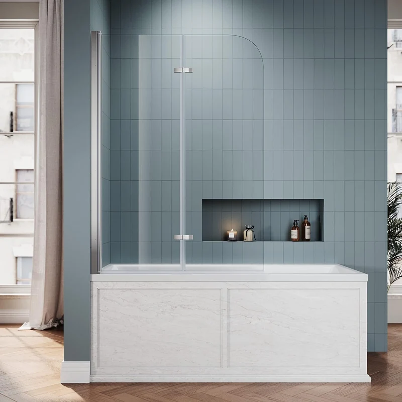 SIRHONA Paroi de Douche Baignoire, 2 volets with 100x130cm / 3volets with 130x130cm