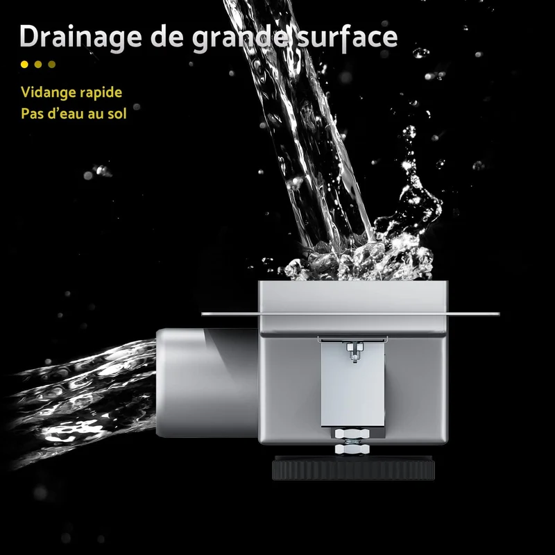 SIRHONA Caniveau de douche italienne 70-100 cm en acier inoxydable avec grille