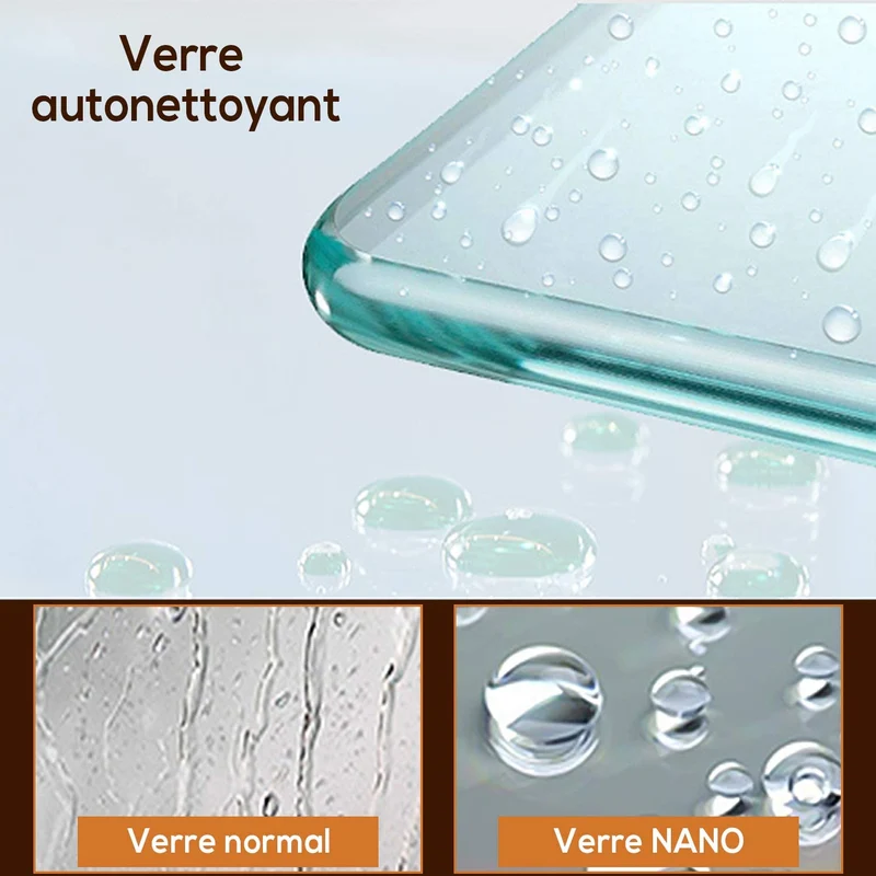 SIRHONA Paroi de douche italienne 70-120 cm x 200 cm, 8 mm verre Nano transparent