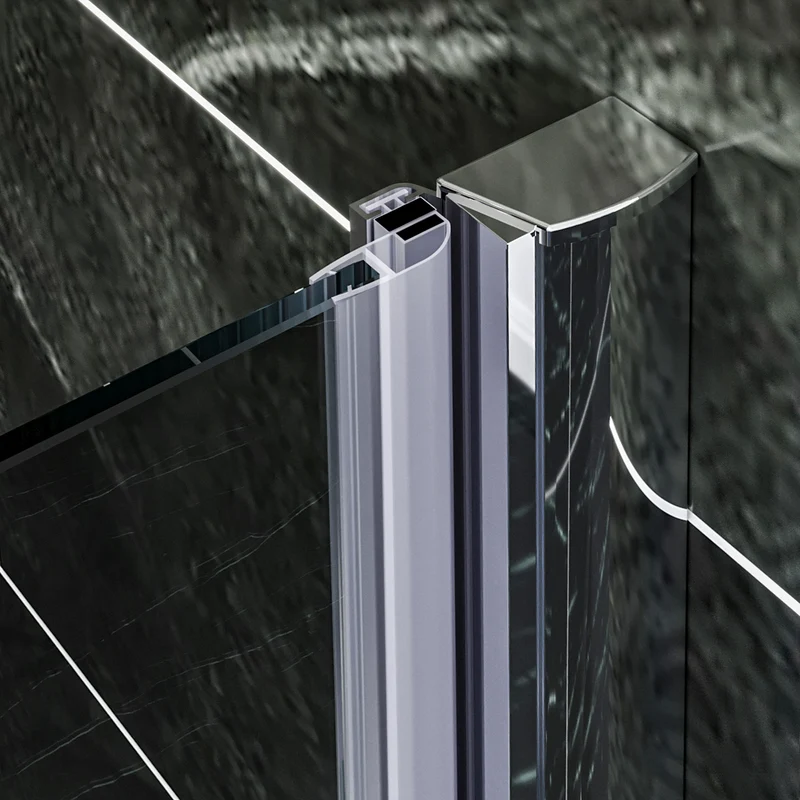 SIRHONA porte de douche chromée semi-encadrée, taille 70-90cm hauteur 185cm avec paroi latérale fixe de 30cm
