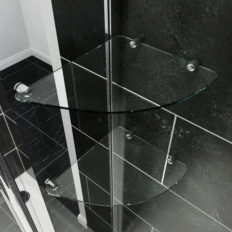 SIRHONA porte de douche chromée semi-encadrée, taille 70-90cm hauteur 185cm avec paroi latérale fixe de 30cm