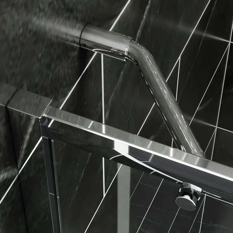 SIRHONA porte de douche chromée semi-encadrée, taille 70-90cm hauteur 185cm avec paroi latérale fixe de 30cm