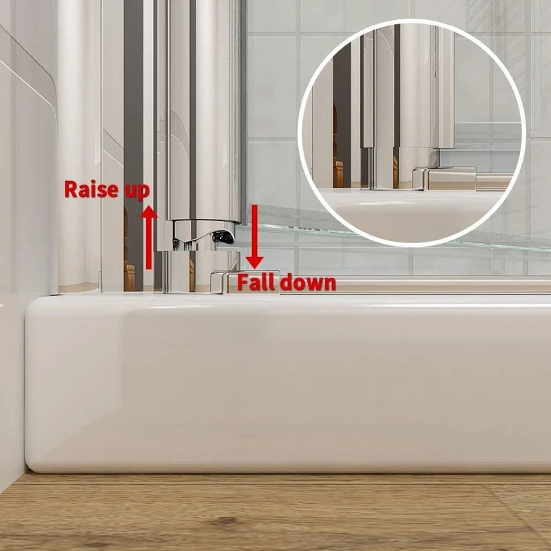 SIRHONA Porte de douche taille 70-90cm rétractable 4cm hauteur 185cm