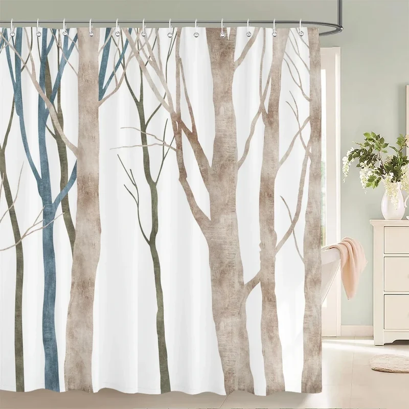 Rideau de douche arbres abstraits