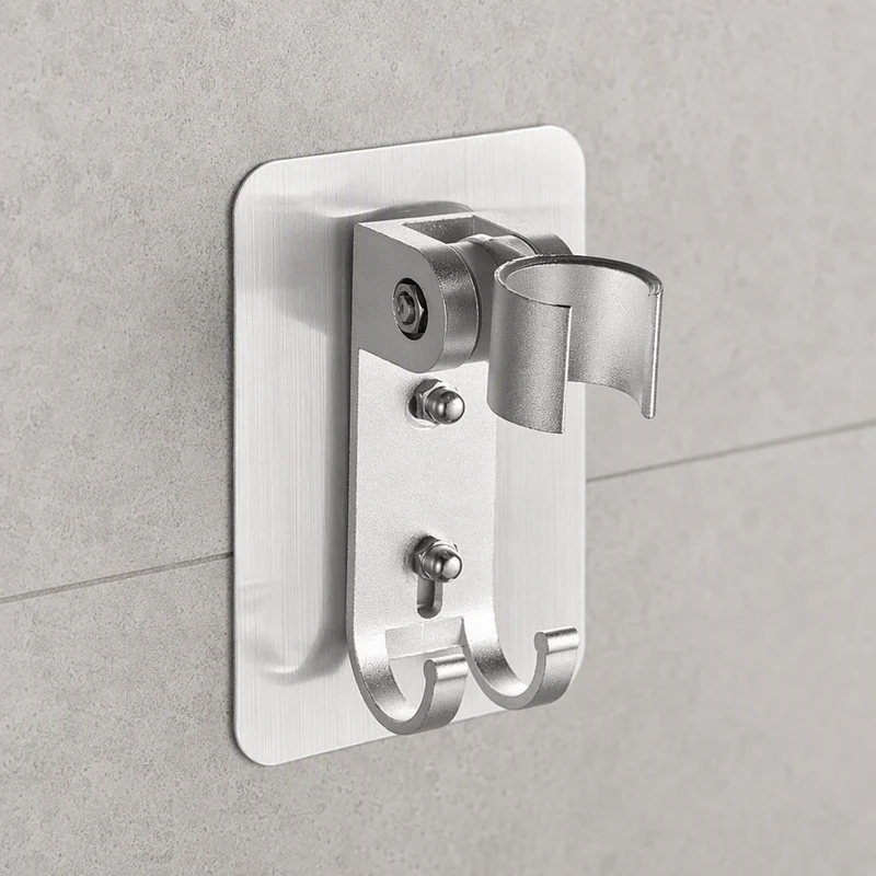 Support de pommeau de douche avec crochets et ajustable