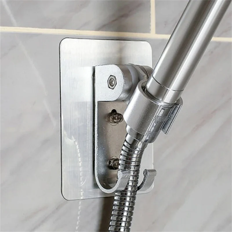 Support de pommeau de douche avec crochets et ajustable