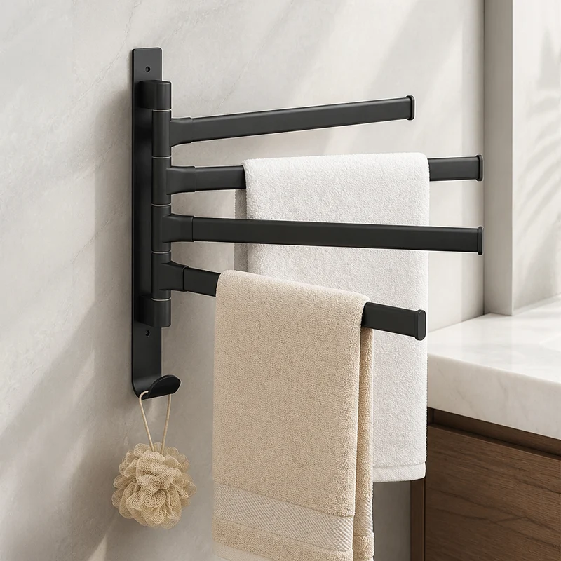 Porte-serviettes rotatif noir