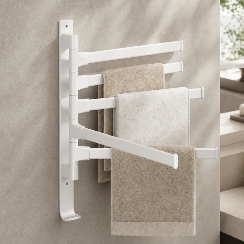 Porte-serviettes rotatif blanc