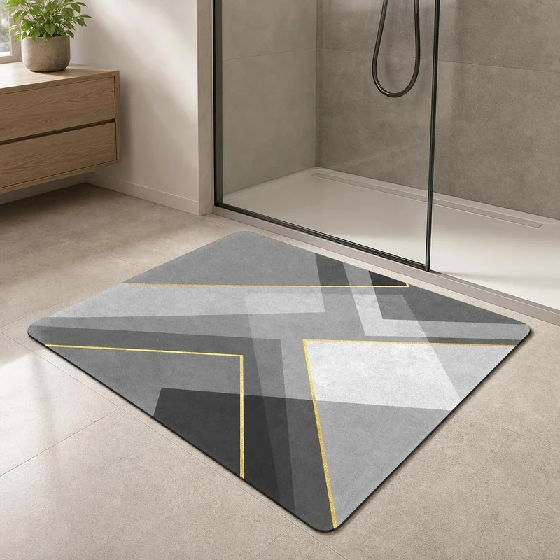 Tapis de bain design géométrique "triangle"
