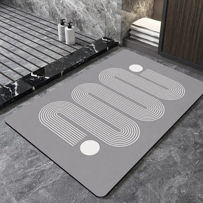 Tapis de bain design géométrique "courbe"