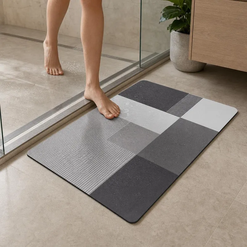 Tapis de bain design géométrique "carré"
