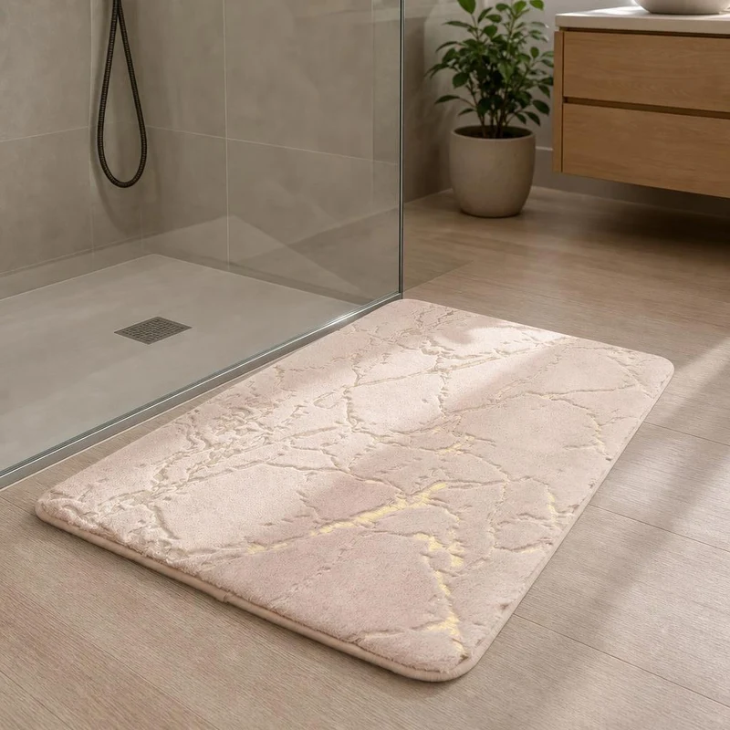 Tapis de bain imitation marbre