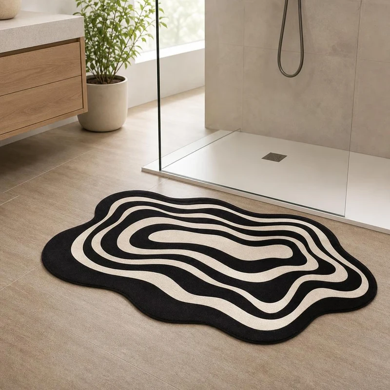 Tapis de bain style zèbre