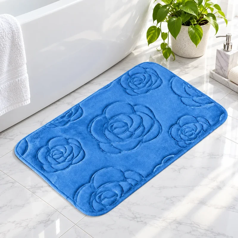 Tapis de bain design rosier