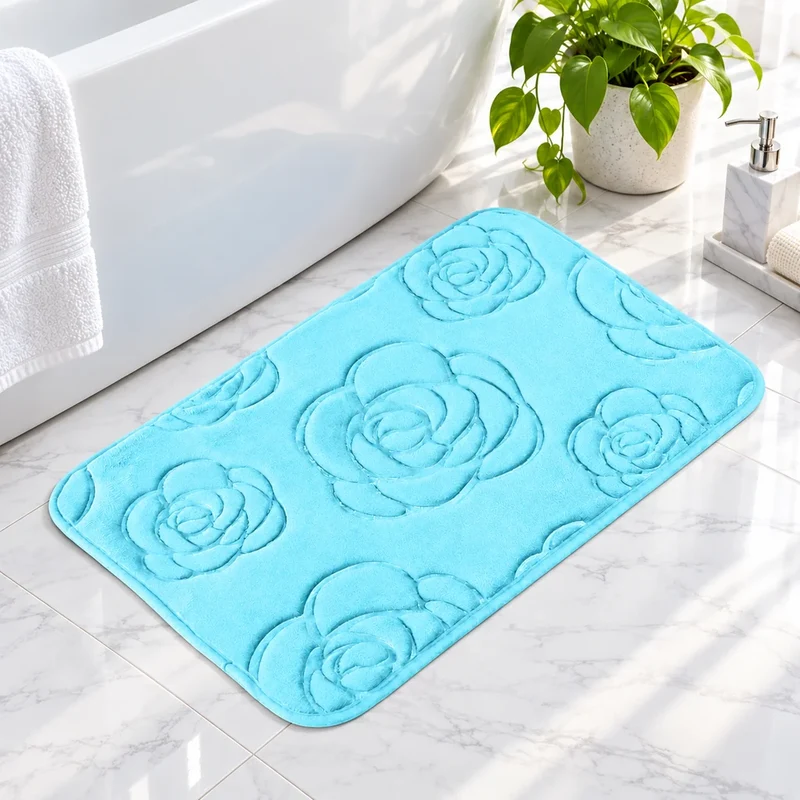 Tapis de bain design rosier