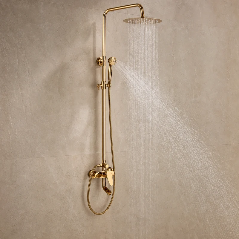 Colonne de douche dorée retro