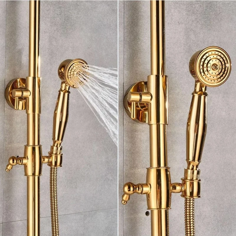 Colonne de douche dorée retro