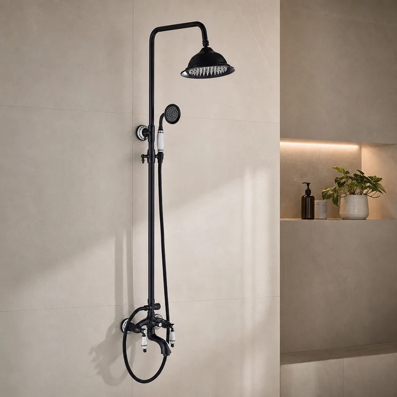 Colonne de douche noire vintage