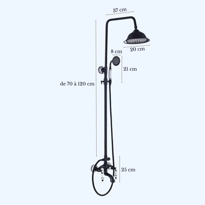Colonne de douche noire vintage