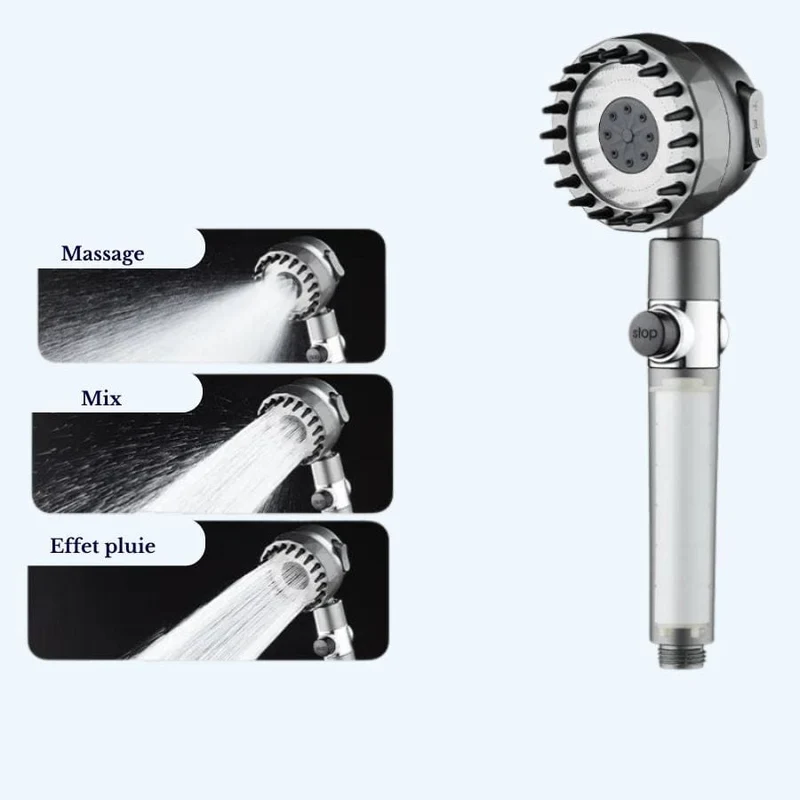 Pommeau de douche massant à trois modes