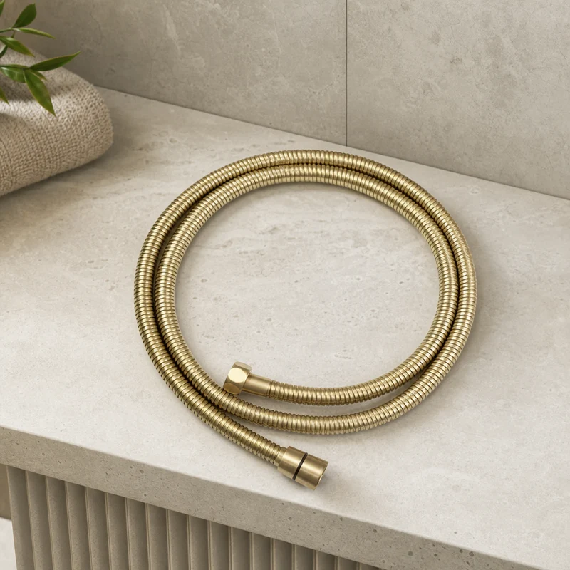 Flexible de douche doré brossé